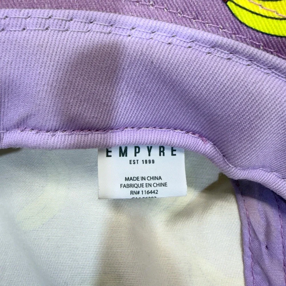 Empyre Bucket Hat One Size Purple‎ Yellow Banana Print Streetwear Sun Hat